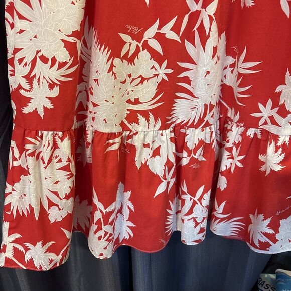 Vintage 90s Women's Kalena Fashions of Hawaii Red Hibiscus Floral Muumuu Size M - Picture 8 of 12